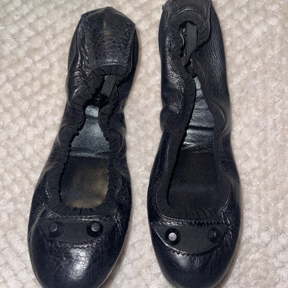 Balenciaga Black Leather Loafers